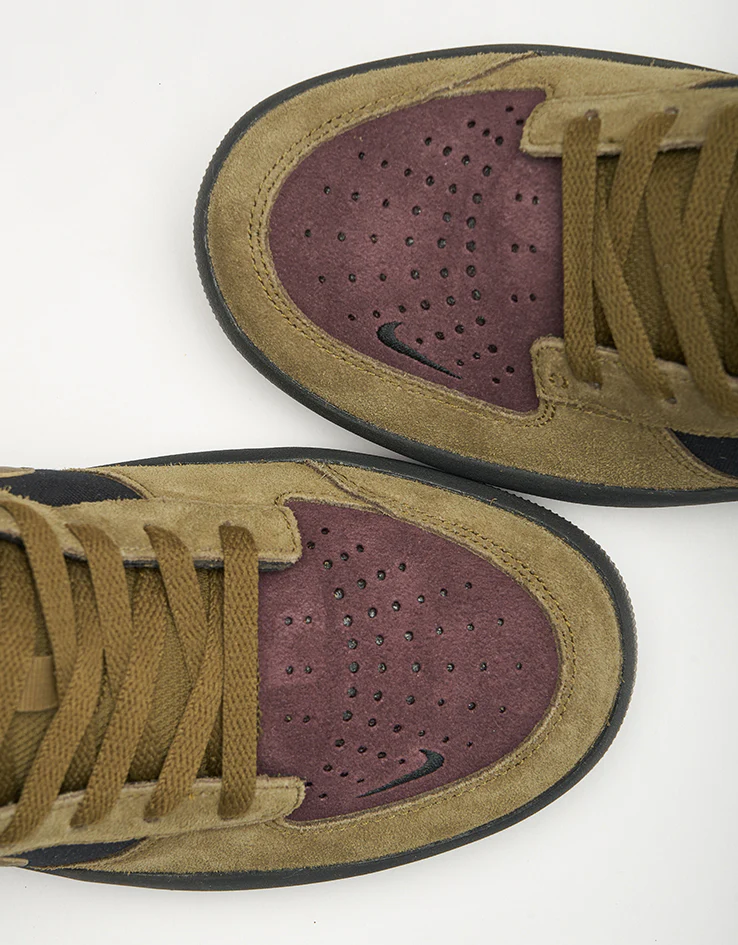 Nike SB Force 58 Skate Shoes - Black/Olive Flak-Burgundy Crush-Off Noir - Image 6