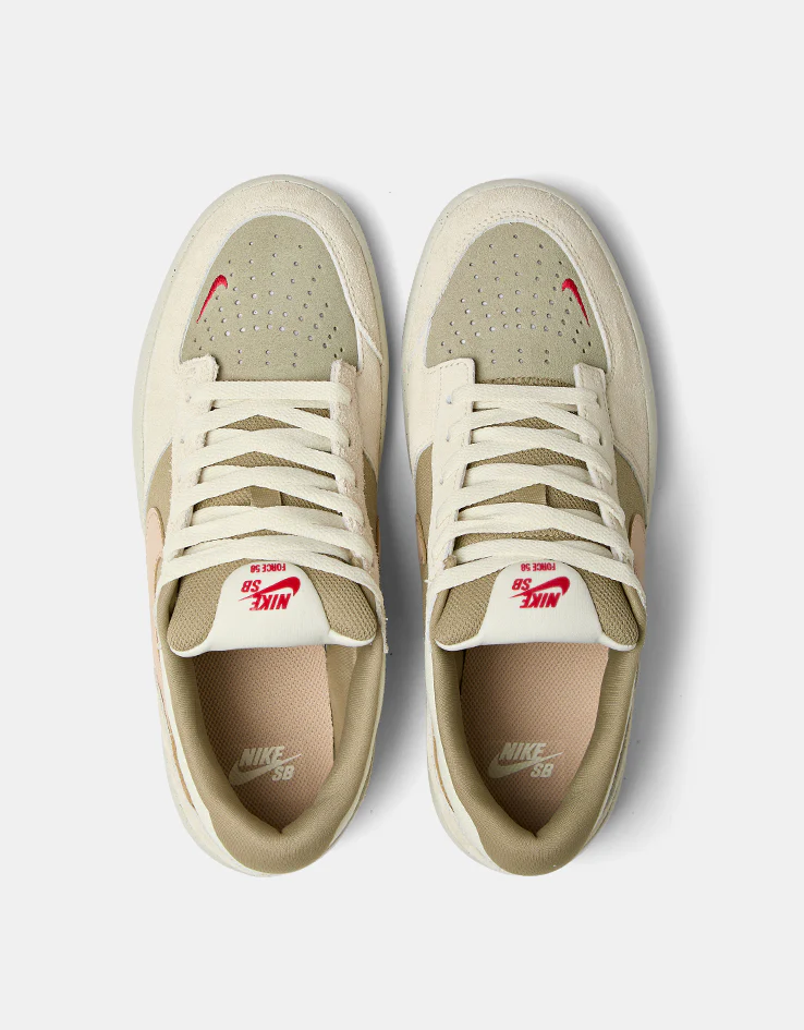 Nike SB Force 58 Skate Shoes - Coconut Milk/Linen-Neutral Olive - Image 3
