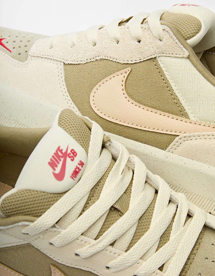 Nike SB Force 58 Skate Shoes - Coconut Milk/Linen-Neutral Olive - Image 6