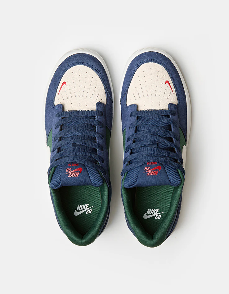 Nike SB Force 58 Skate Shoes - Navy/Summit White-Noble Green-White - Image 2