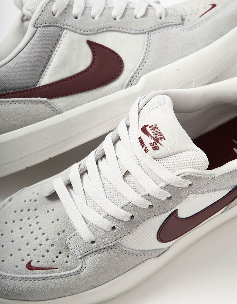 Nike SB Force 58 Skate Shoes - Platinum Tint/Dark Team Red-Wolf Grey - Image 4