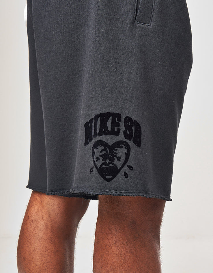 Nike SB GFX Fleece Shorts - Black/White - Image 4