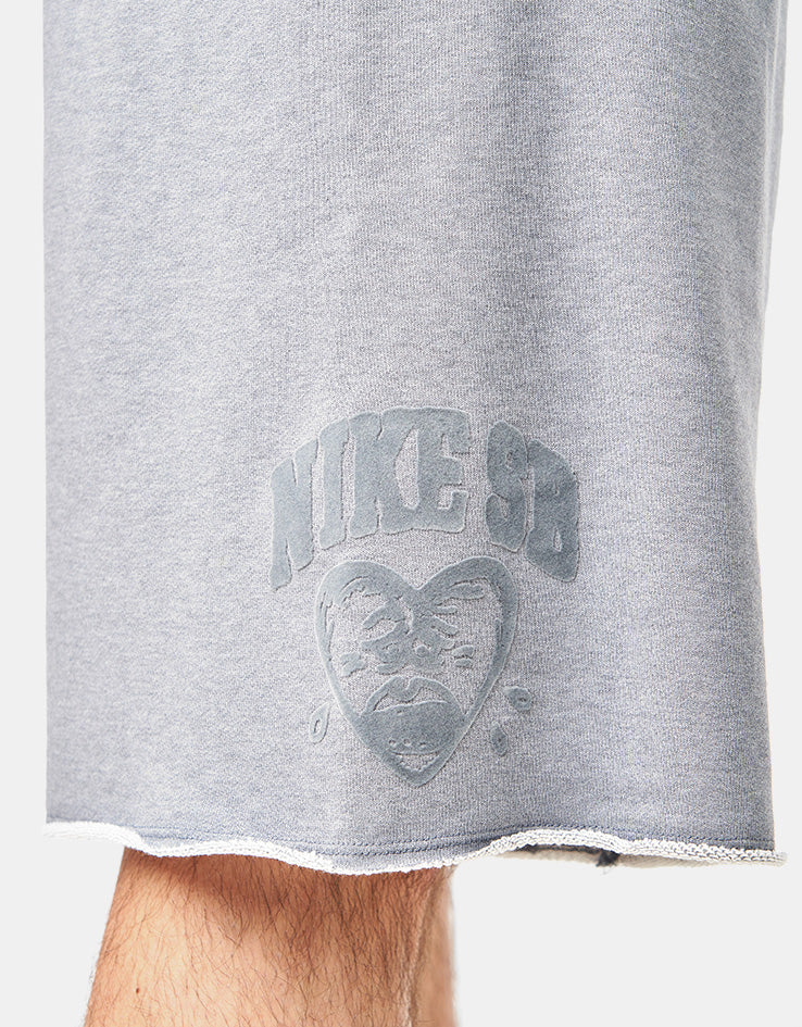 Nike SB GFX Fleece Shorts - Cool Grey/Heather/White - Image 7