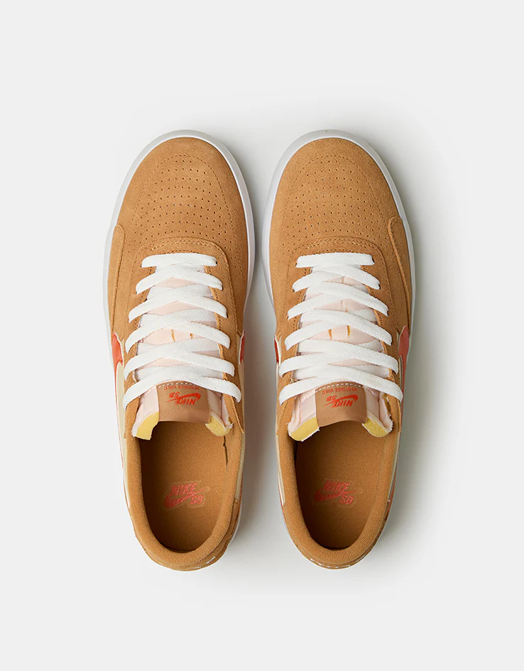 Nike SB Heritage Vulc Skate Shoes - Flax/College Orange-Oatmeal-White - Image 2
