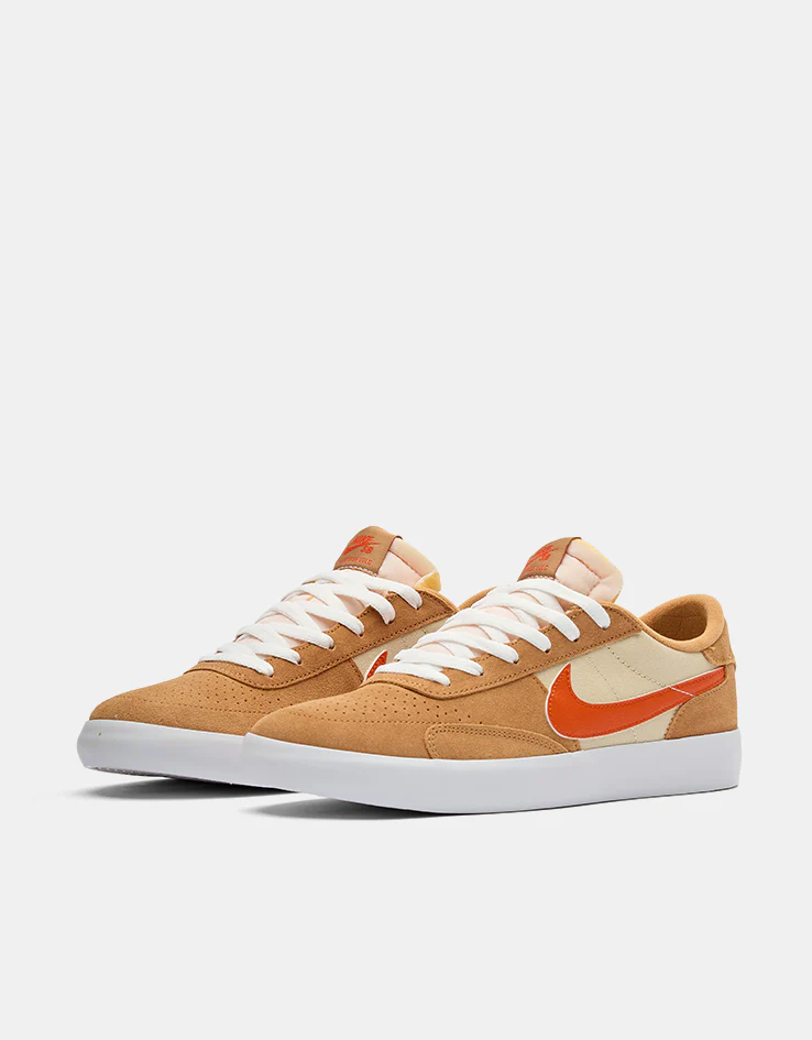 Nike SB Heritage Vulc Skate Shoes - Flax/College Orange-Oatmeal-White - Image 3