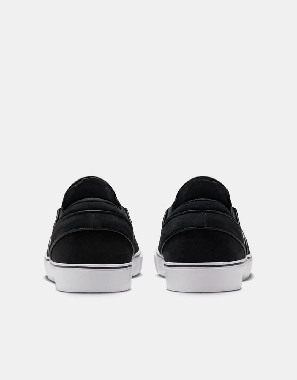 Nike SB Janoski+ Slip Skate Shoes - Black/White-Black-Black-White - Image 4