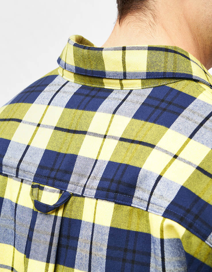 Nike SB Koston L/S Flannel Shirt - Midnight Navy/Speed Yellow - Image 6