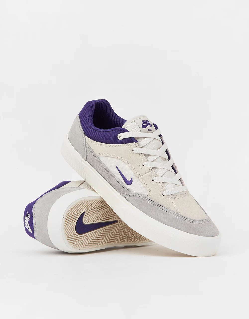 Nike SB Malor Skate Shoes - Platinum Tint/Court Purple-Wolf Grey - Image 4