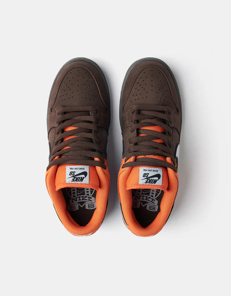 Nike SB 'Muni Pass' Dunk Low Pro Skate Shoes - Safety Orange/Wolf Grey-Baroque Brown - Image 3