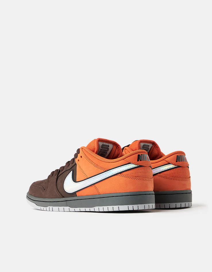 Nike SB 'Muni Pass' Dunk Low Pro Skate Shoes - Safety Orange/Wolf Grey-Baroque Brown - Image 5