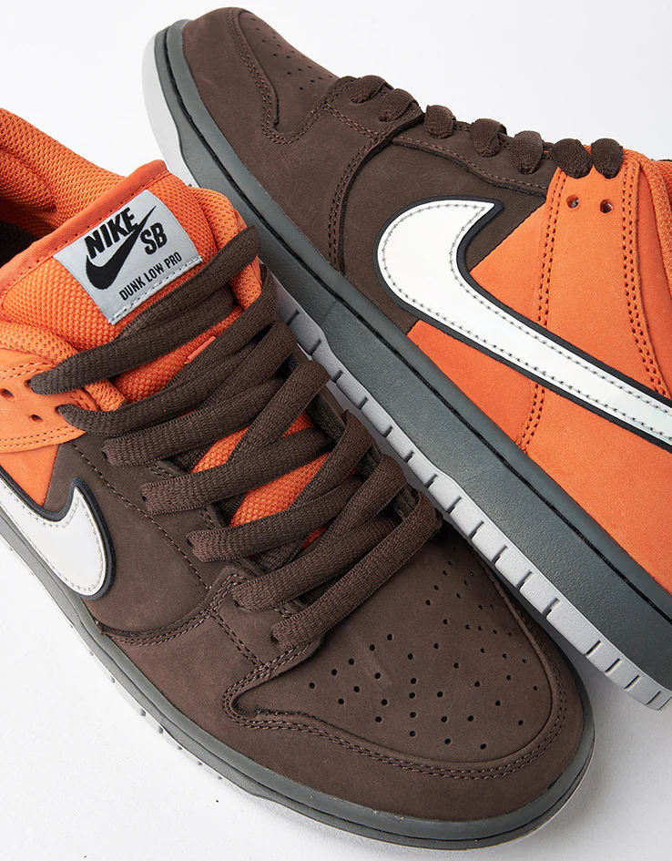 Nike SB 'Muni Pass' Dunk Low Pro Skate Shoes - Safety Orange/Wolf Grey-Baroque Brown - Image 6
