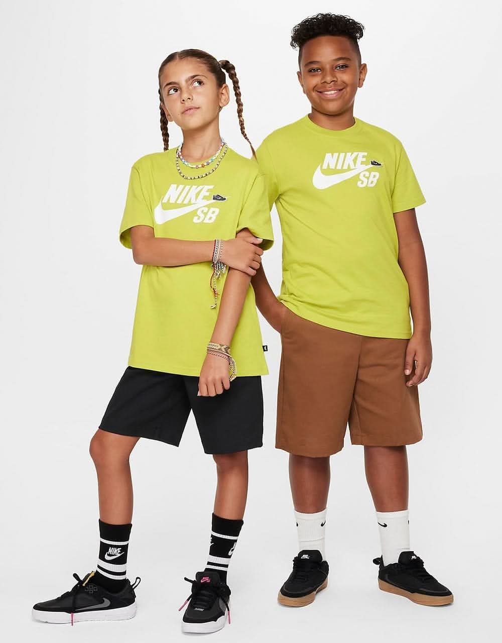 Nike SB NSW Logo Kids T-Shirt - Bright Cactus - Image 6