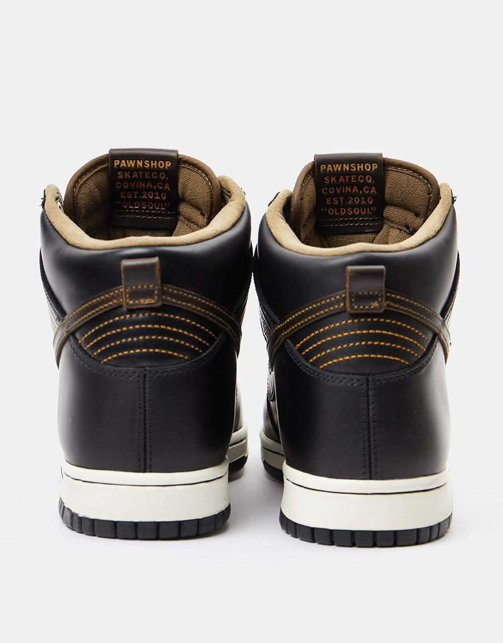 Nike SB 'Pawnshop' Dunk High OG QS Skate Shoes - Black/Black-Metallic Gold - Image 8