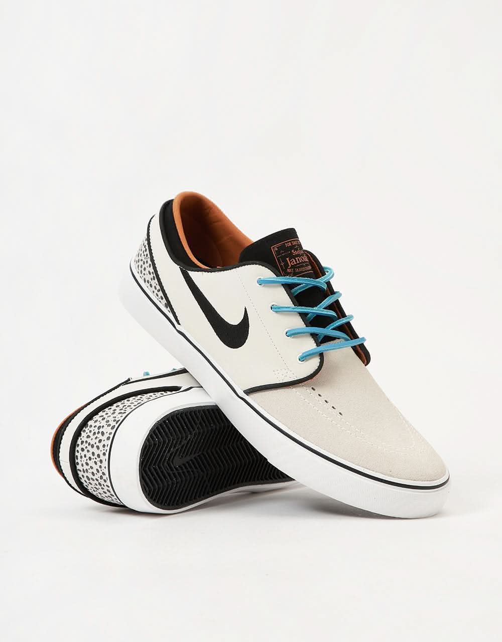 Nike SB 'Safari Electric Pack' Zoom Janoski OG+ Skate Shoes - Phantom/Chlorine Blue-Black - Image 4