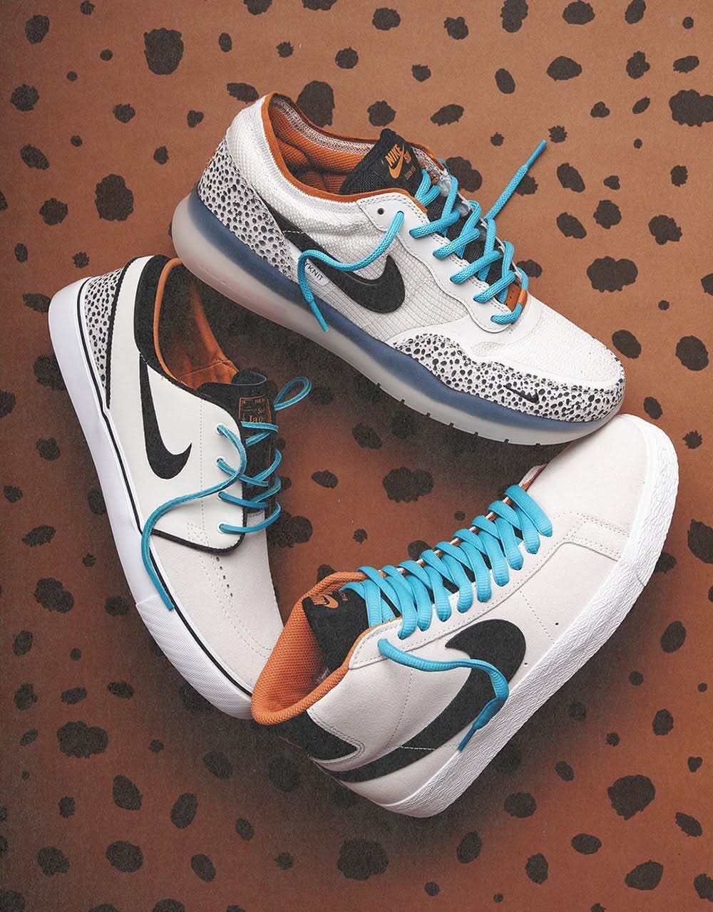 Nike SB 'Safari Electric Pack' Zoom Janoski OG+ Skate Shoes - Phantom/Chlorine Blue-Black - Image 9