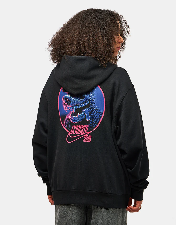 Nike SB SK8 Fiend Full Zip Hoodie - Black/White - Image 6
