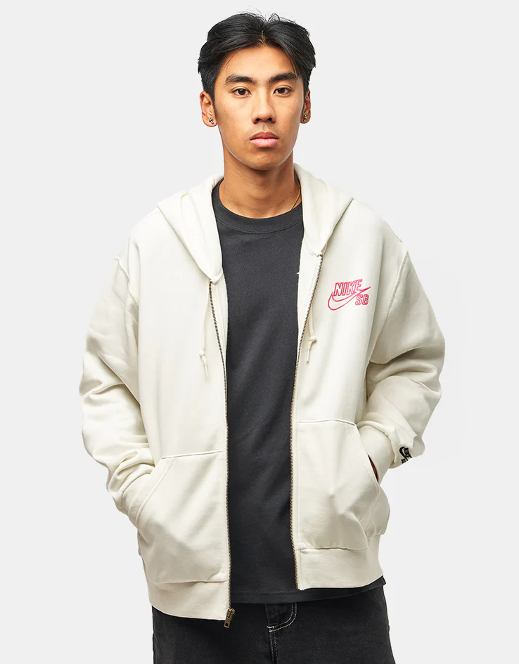 Nike SB SK8 Fiend Full Zip Hoodie - Sail/Black - Image 2