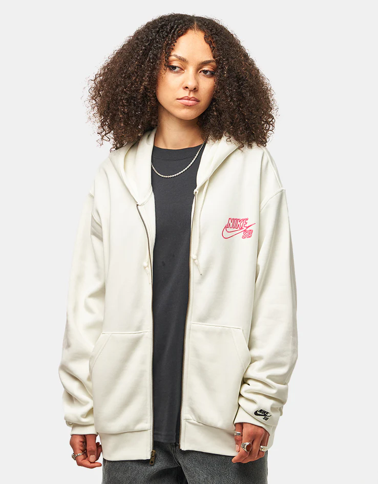 Nike SB SK8 Fiend Full Zip Hoodie - Sail/Black - Image 8