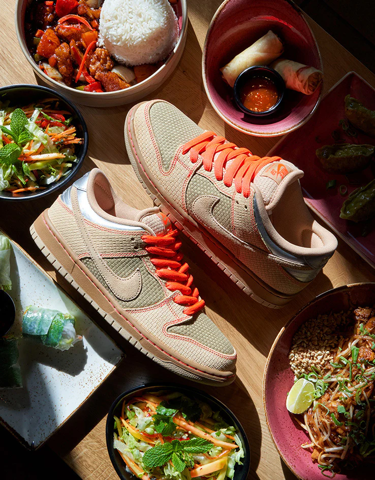 Nike SB 'Som Tum' Dunk Low Pro Skate Shoes - Canvas/Vachetta Tan-Parachute Beige - Image 2