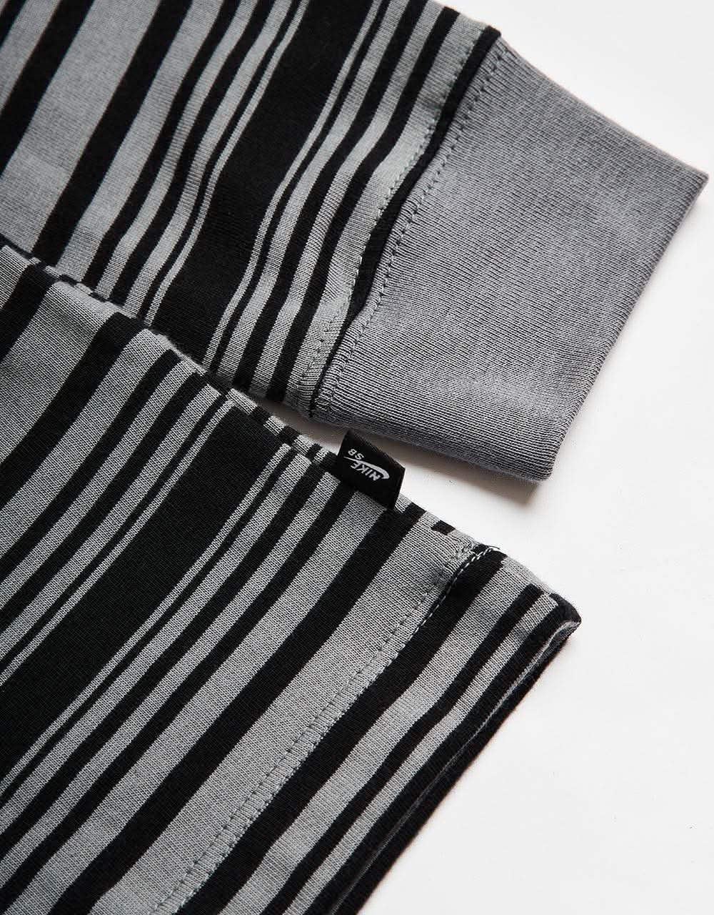 Nike SB Striped L/S Kids T-Shirt - Black/Smoke Grey - Image 3