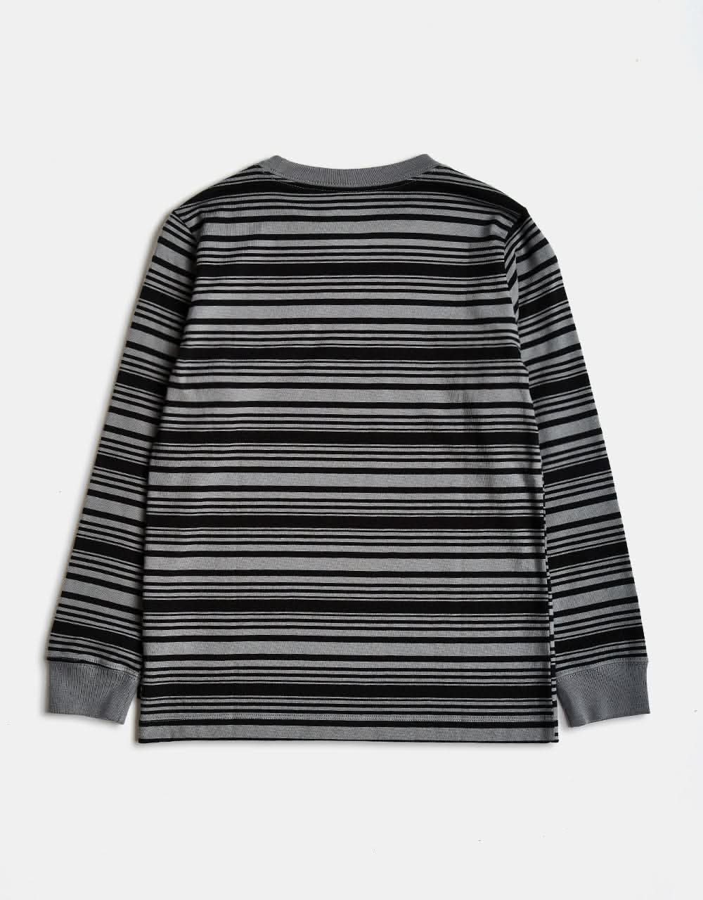 Nike SB Striped L/S Kids T-Shirt - Black/Smoke Grey - Image 4
