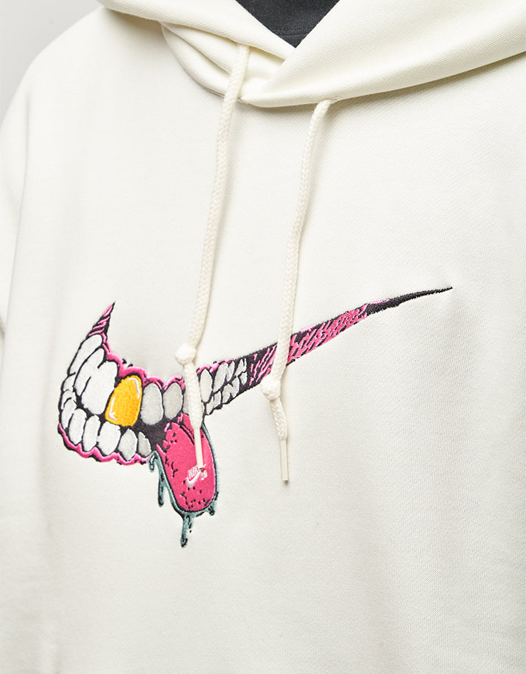 Nike SB Swoosh Grill Pullover Hoodie - Sail/Black - Image 3