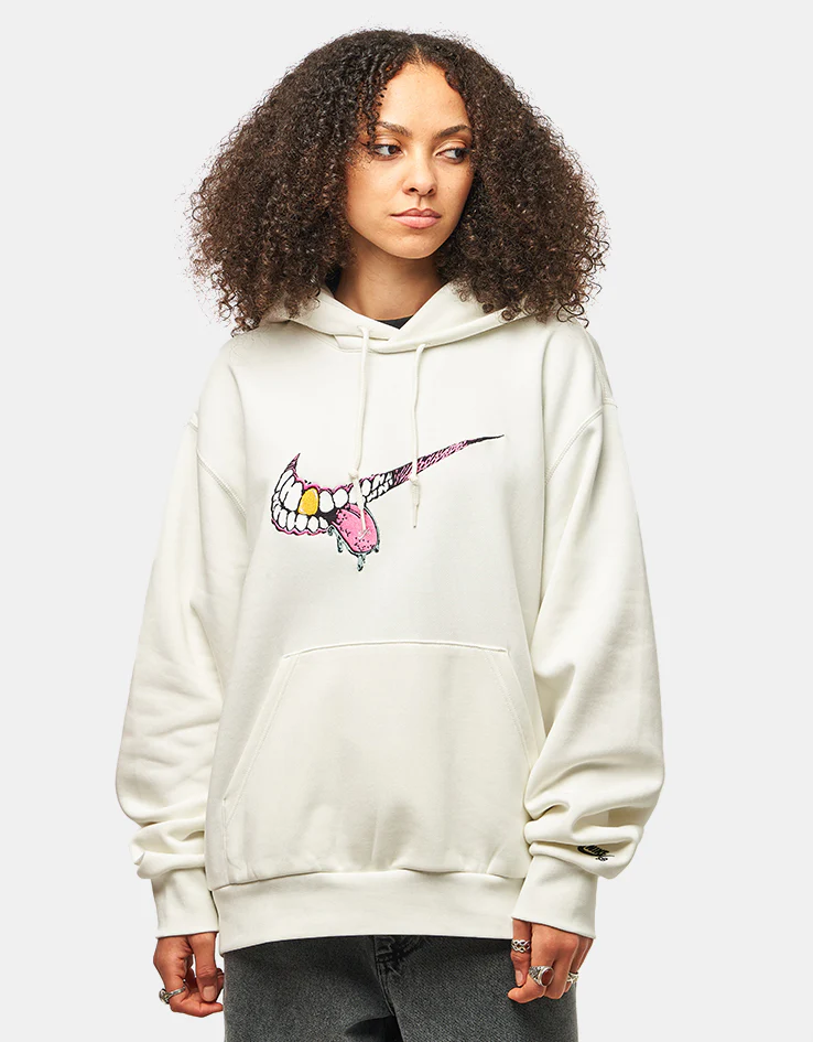 Nike SB Swoosh Grill Pullover Hoodie - Sail/Black - Image 5