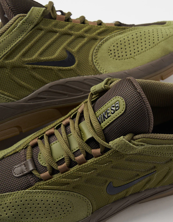 Nike SB Vertebrae Skate Shoes - Olive Flak/Black-Baroque Brown - Image 7