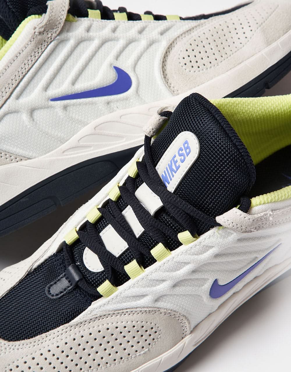 Nike SB Vertebrae Skate Shoes - Summit White/Persian Violet-Platinum Tint-Dk Obsidian-Lt Lemon Twist - Image 4