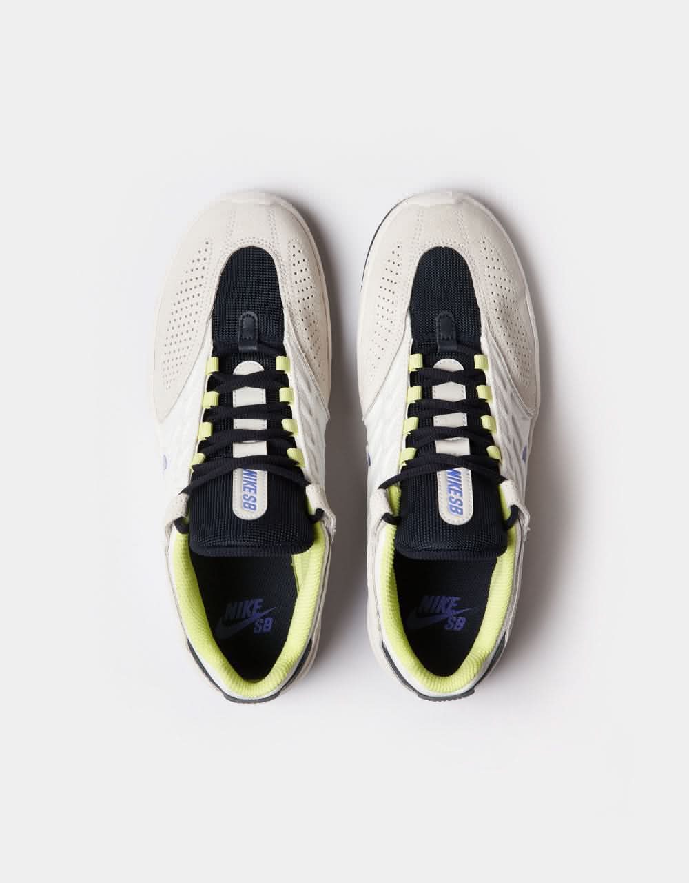 Nike SB Vertebrae Skate Shoes - Summit White/Persian Violet-Platinum Tint-Dk Obsidian-Lt Lemon Twist - Image 6