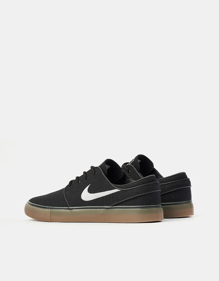 Nike SB Zoom Janoski OG+ Canvas Skate Shoes - Black/White-Black-White - Image 4