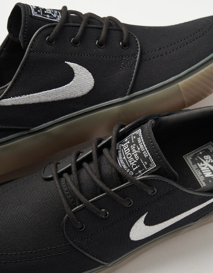 Nike SB Zoom Janoski OG+ Canvas Skate Shoes - Black/White-Black-White - Image 5