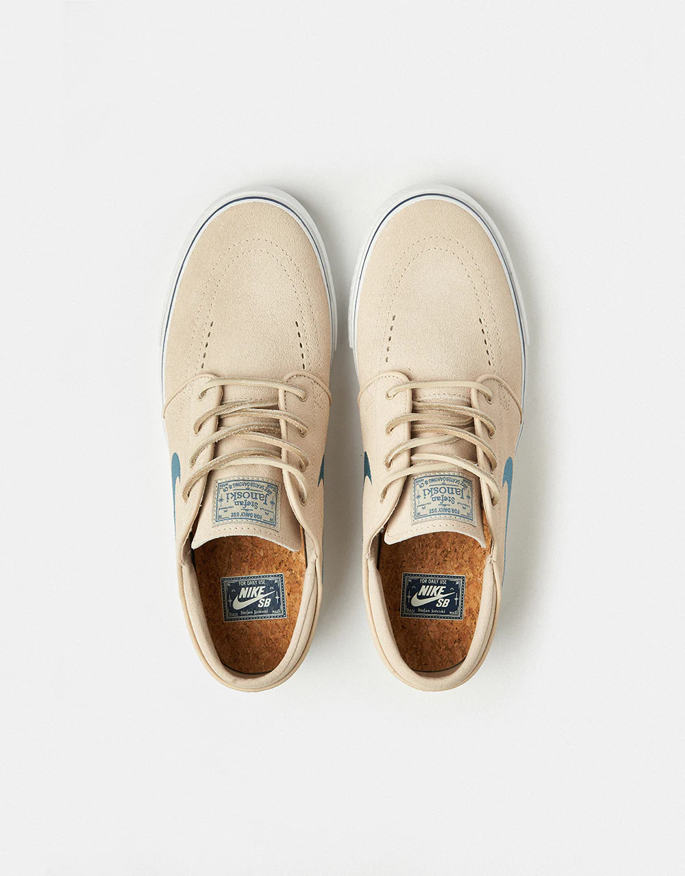 Nike SB Zoom Janoski OG+ Skate Shoes - Sanddrift/Smokey Blue-Thunder Blue - Image 3
