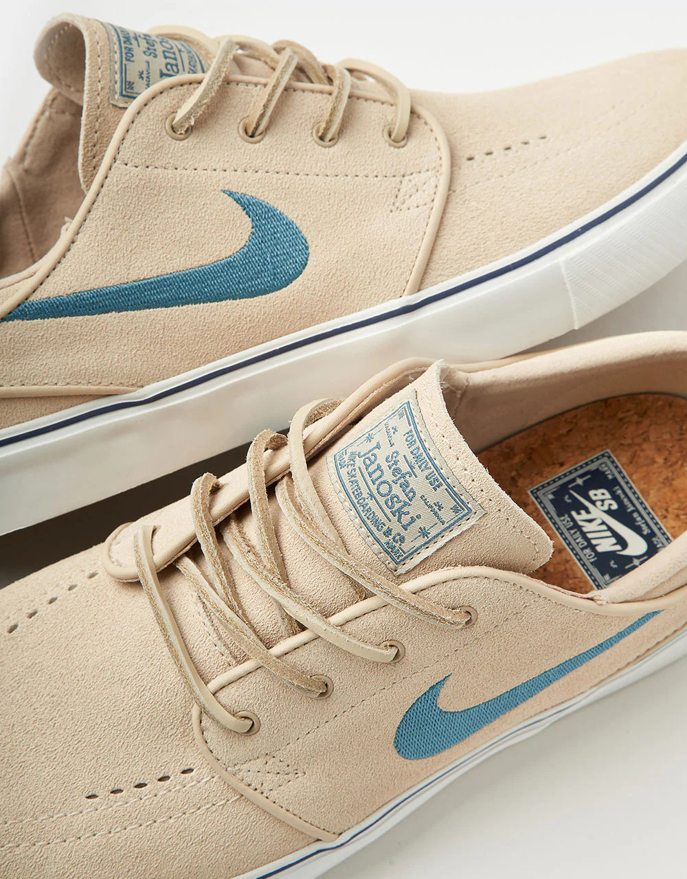 Nike SB Zoom Janoski OG+ Skate Shoes - Sanddrift/Smokey Blue-Thunder Blue - Image 5