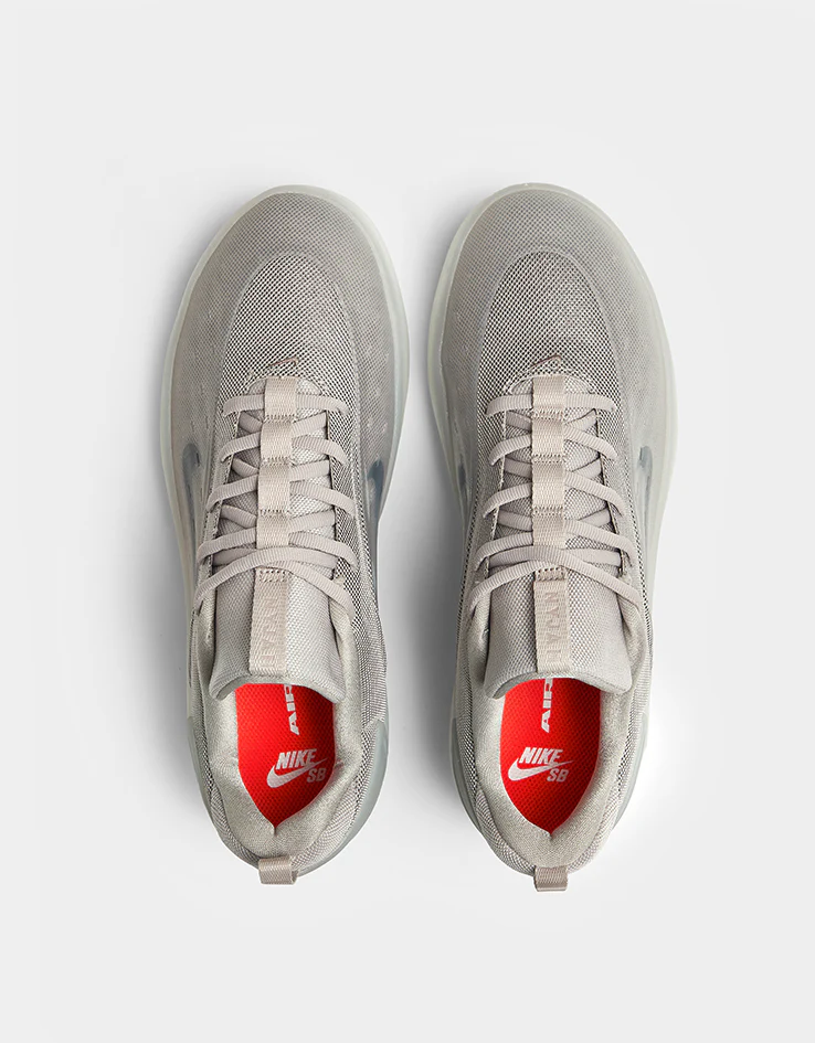 Nike SB Zoom Nyjah 4 Skate Shoes - College Grey/Mink Brown-Light Silver - Image 2