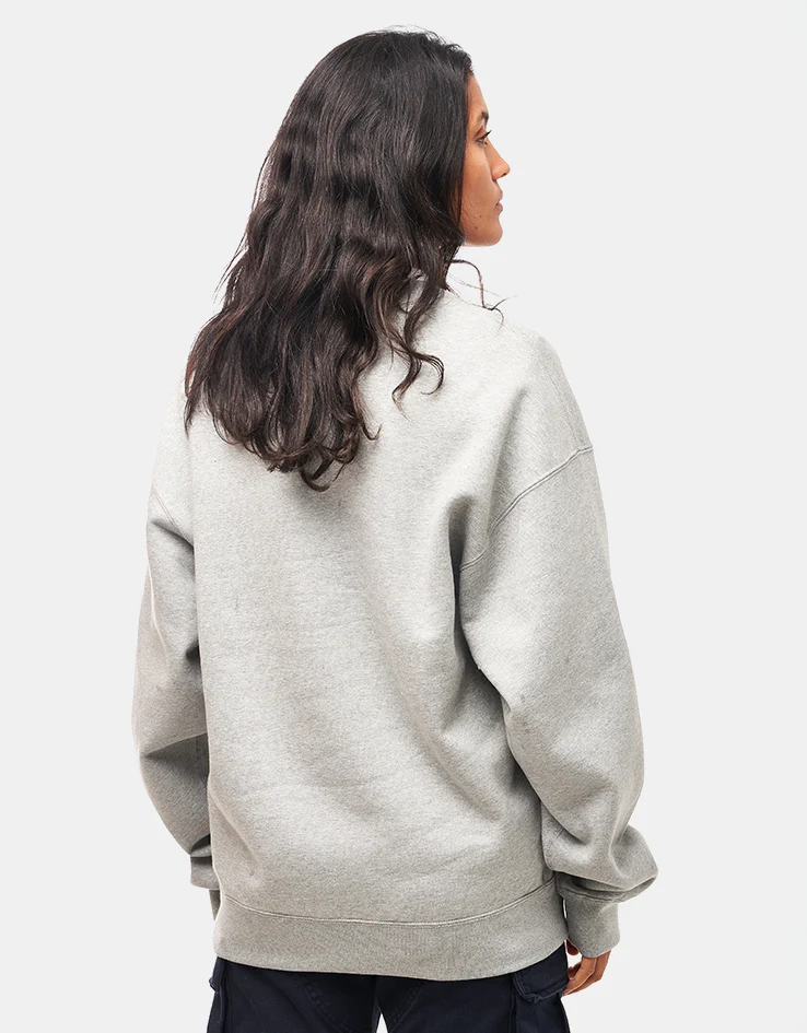 Nike Solo Swoosh Crew - Dark Grey Heather/White - Image 5