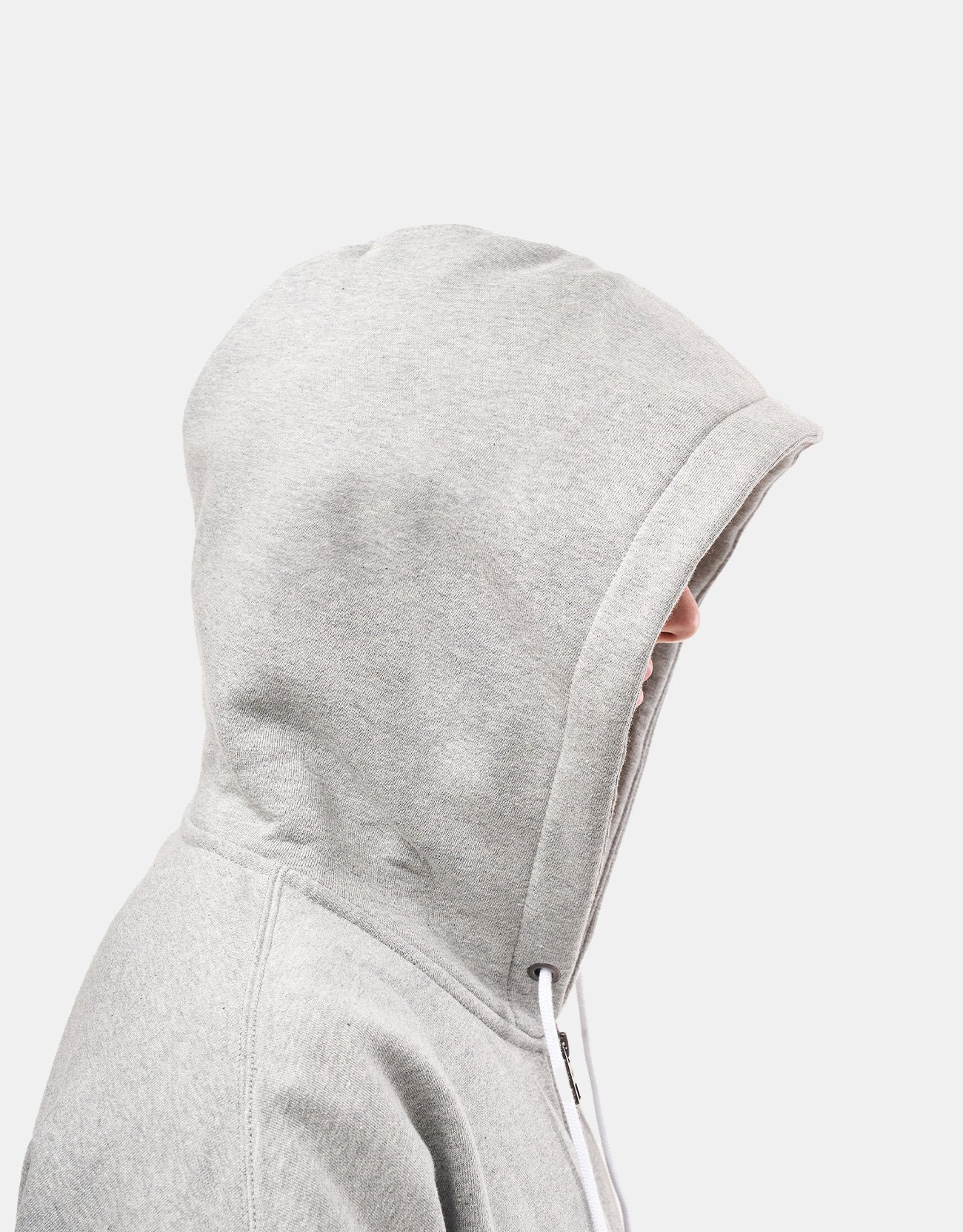 Nike Solo Swoosh Full Zip Hoodie - Dark Grey Heather/White - Image 5