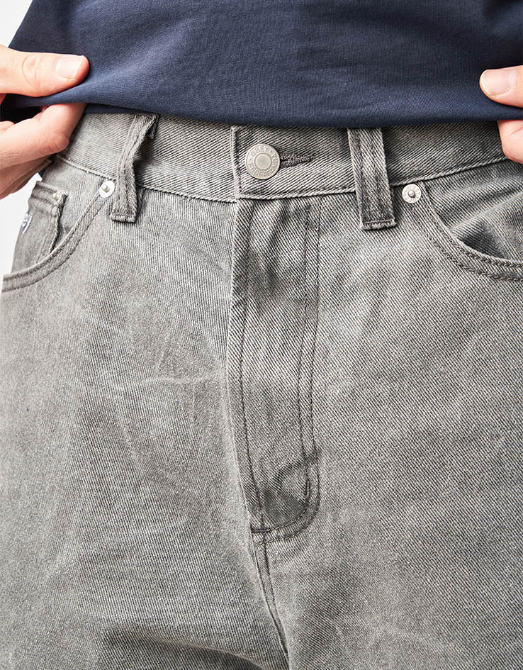 Obey Bigwig Baggy Denim Shorts - Black Wrinkle Wash - Image 6