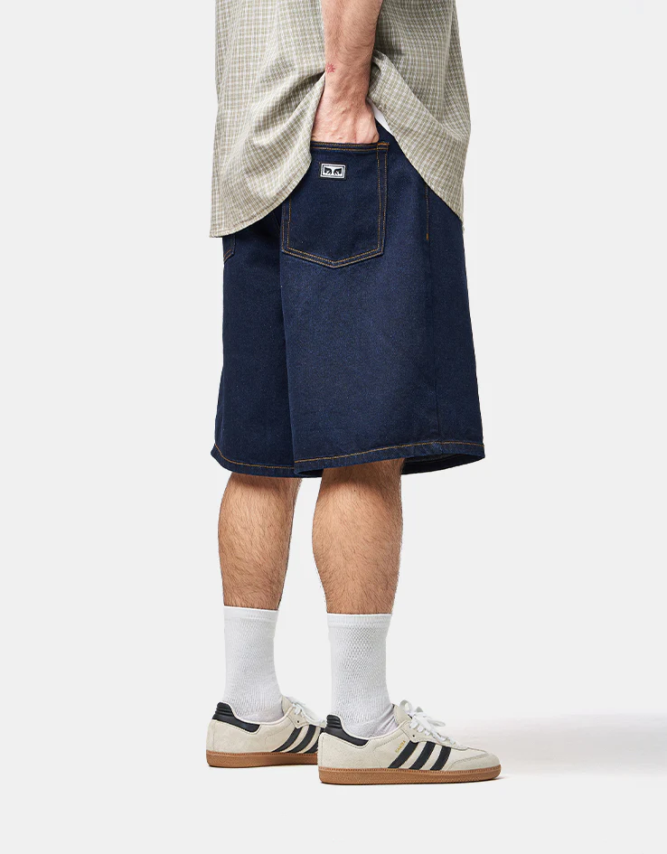 Obey Bigwig Baggy Denim Shorts - Rinse Indigo - Image 2