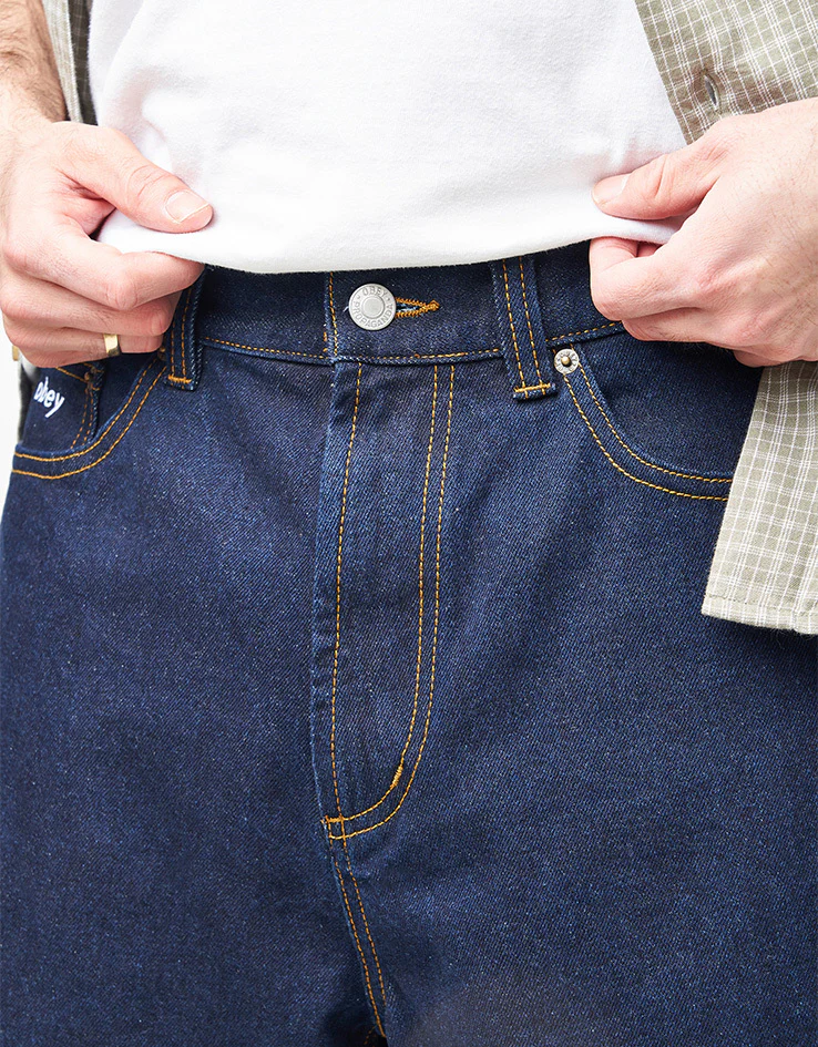 Obey Bigwig Baggy Denim Shorts - Rinse Indigo - Image 6