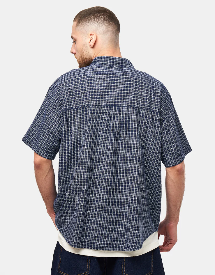 Obey Bigwig Ian Woven S/S Shirt - Academy Navy Multi - Image 3
