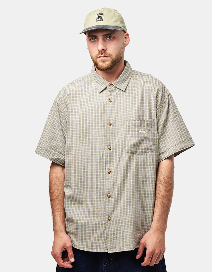 Obey Bigwig Ian Woven S/S Shirt - Dried Sage Multi - Image 2