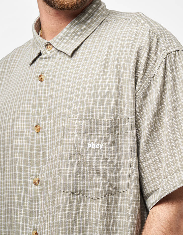 Obey Bigwig Ian Woven S/S Shirt - Dried Sage Multi - Image 4