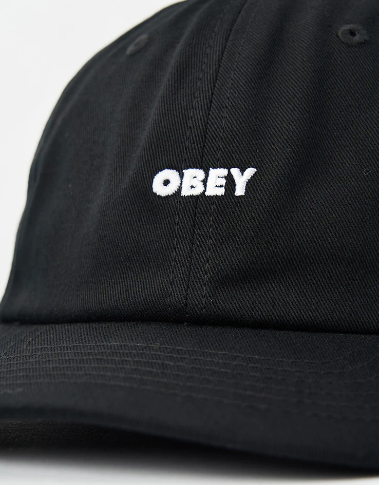 Obey Bold Curve 6 Panel Strapback Cap - Black - Image 2