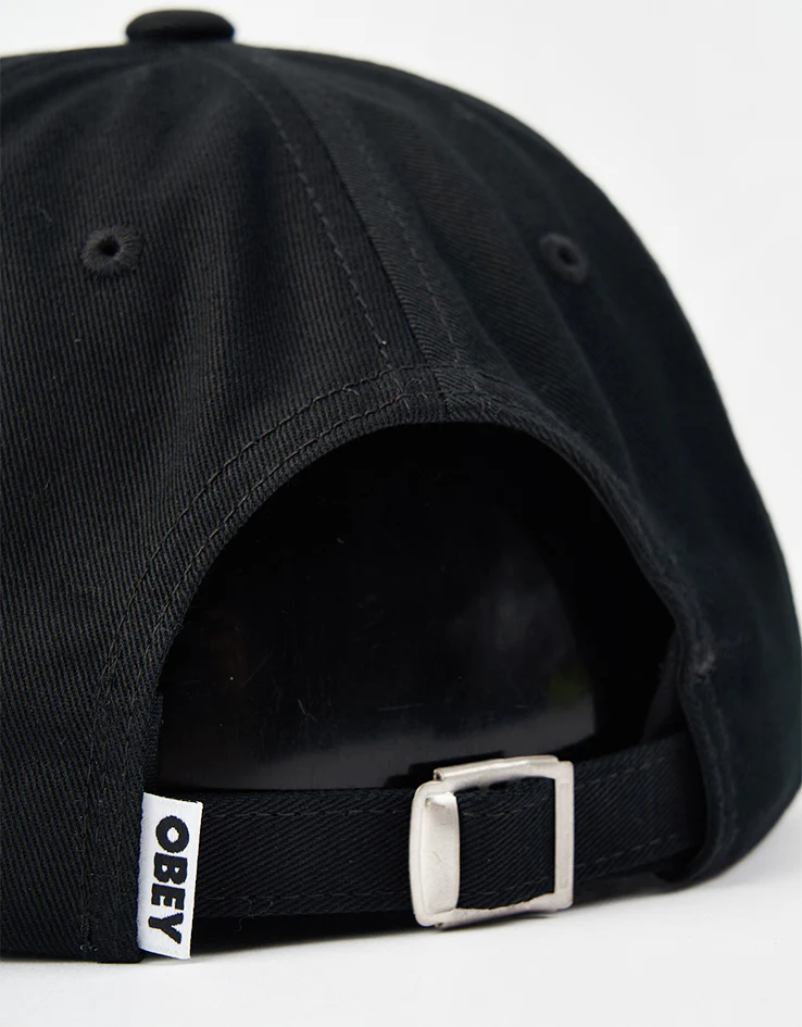 Obey Bold Curve 6 Panel Strapback Cap - Black - Image 3