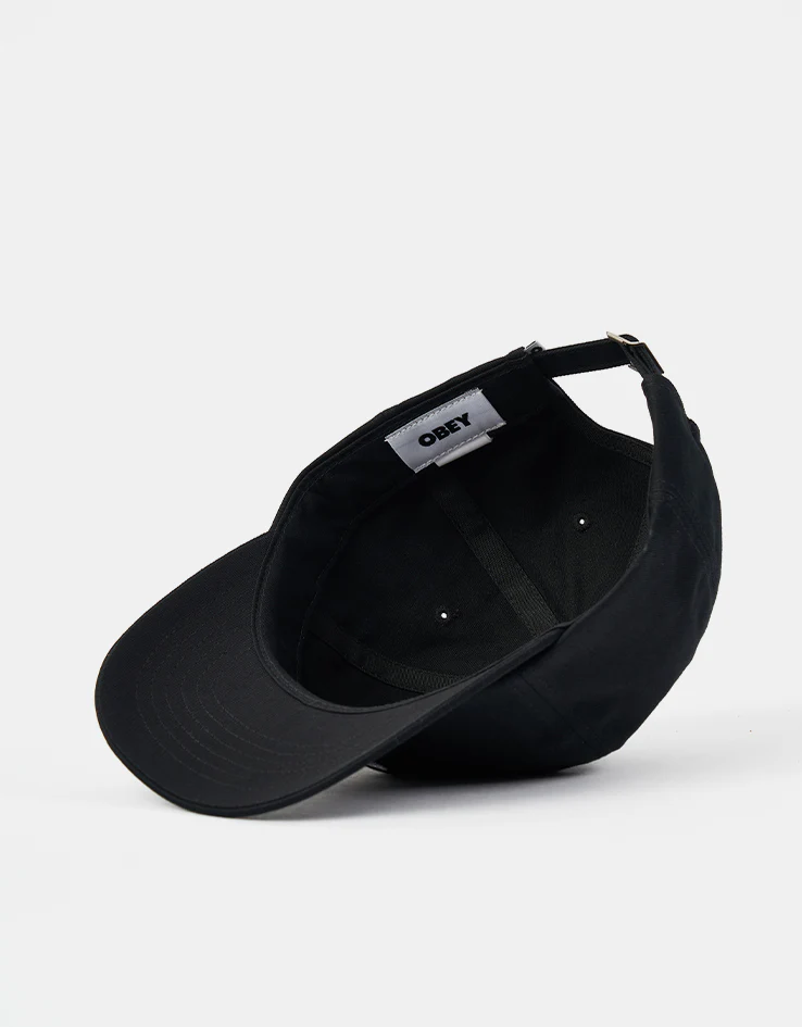 Obey Bold Curve 6 Panel Strapback Cap - Black - Image 5