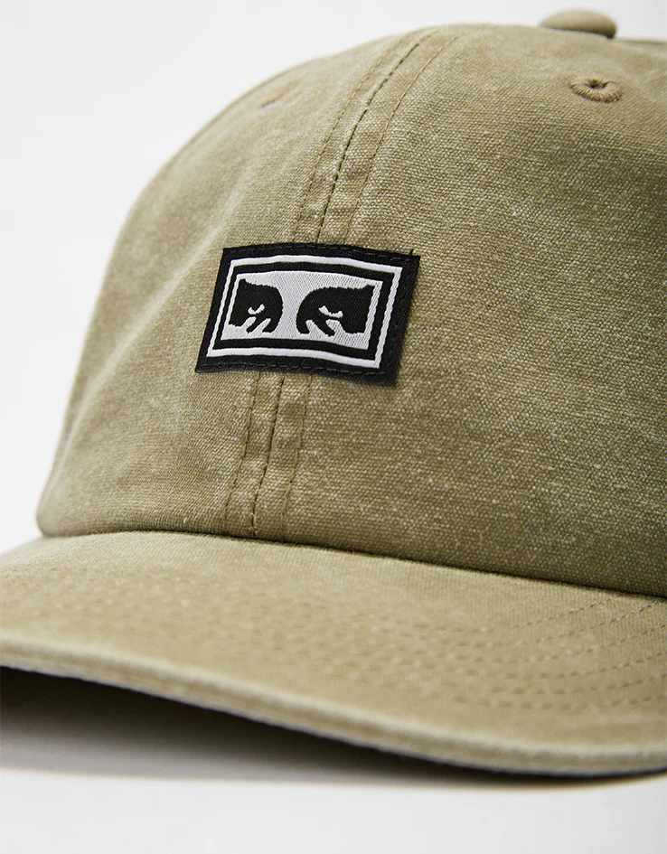 Obey Icon Eyes Pigment 6 Panel Velcro Back Cap - Pigment Khaki - Image 2
