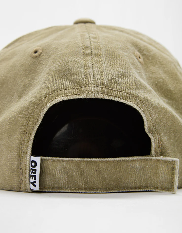 Obey Icon Eyes Pigment 6 Panel Velcro Back Cap - Pigment Khaki - Image 3