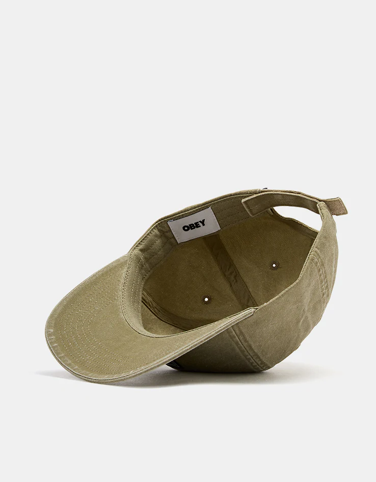 Obey Icon Eyes Pigment 6 Panel Velcro Back Cap - Pigment Khaki - Image 5