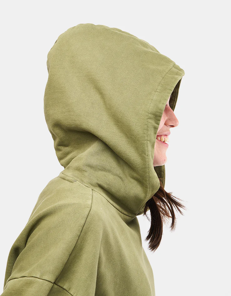 Obey Lowercase Pigment Hood Pullover Hoodie - Pigment Moss Green - Image 10